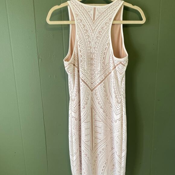 Womens Dress Size Small Cream Western Aztec Midi Boho Bridal Honeymoon A-Line - Picture 7 of 12